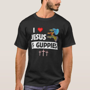 Ich liebe Jesus und Guppies Tropischer Regenbogenf T-Shirt