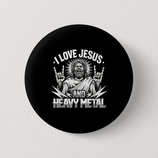 Ich liebe Jesus und Heavy Metal 2  Button (Vorderseite)