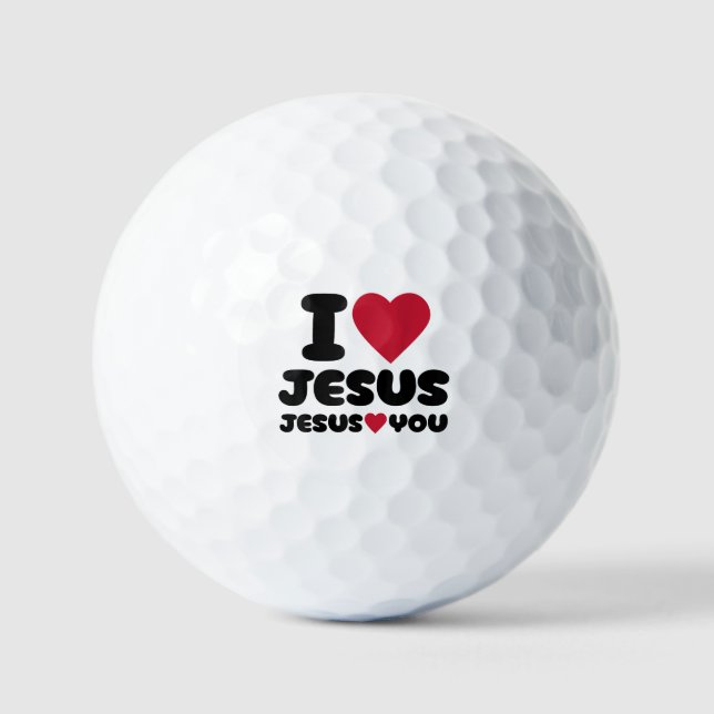 Ich Liebe Jesus und Jesus Lieben Sie Christlich Golfball (Vorderseite)