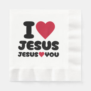 Ich Liebe Jesus und Jesus Lieben Sie Christlich Serviette