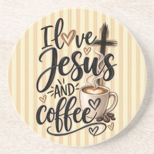 Ich liebe Jesus und Kaffee Getränkeuntersetzer
