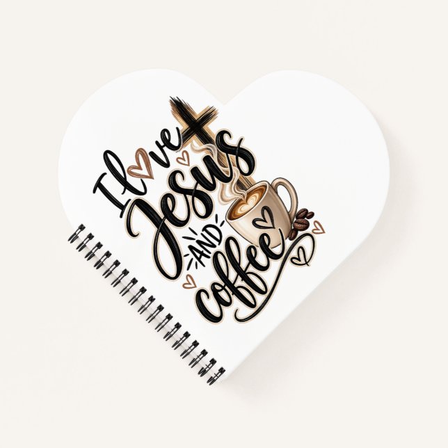 Ich liebe Jesus und Kaffee Notizbuch (Vorderseite)