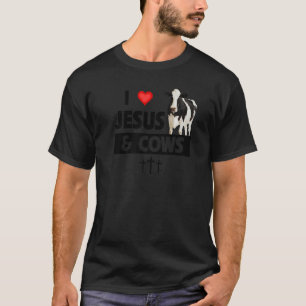 Ich liebe Jesus und Kühe Lustige Landwirtschaft Ch T-Shirt