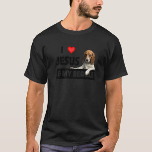Ich Liebe Jesus und mein Beagle Hund Mama Vater El T-Shirt