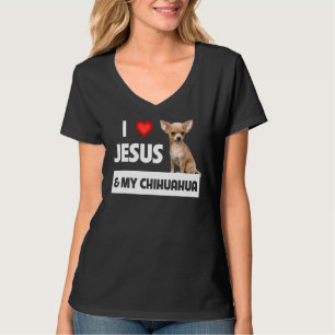 Ich Liebe Jesus und mein Chihuahua Hund Mama Vater T-Shirt