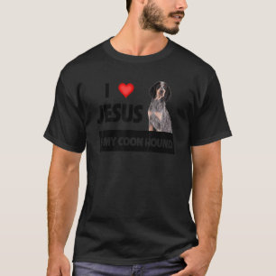 Ich Liebe Jesus und mein Coon Hound Hund Mama Vate T-Shirt