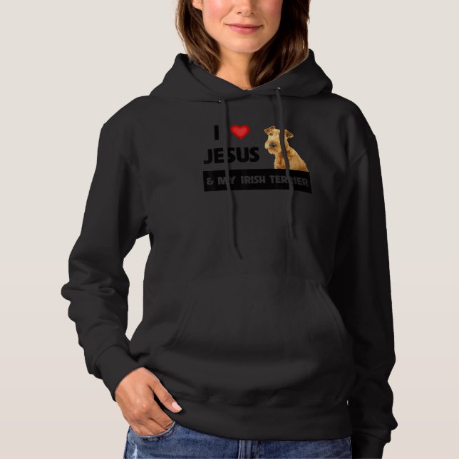 Ich Liebe Jesus und mein irischer Terrier Hund Mam Hoodie (Vorderseite)
