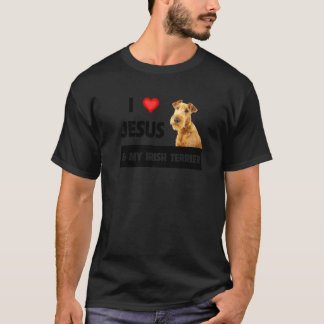 Ich Liebe Jesus und mein irischer Terrier Hund Mam T-Shirt