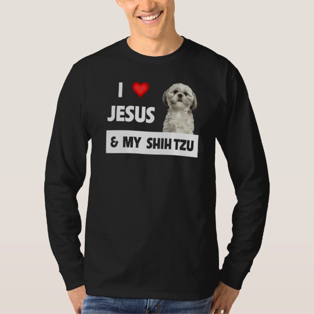 Ich Liebe Jesus und mein schiitischer Tzu Mama Vat T-Shirt (Vorderseite)