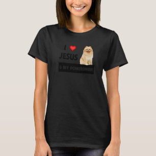 Ich Liebe Jesus und mein Spitz Hund Mama und Vater T-Shirt