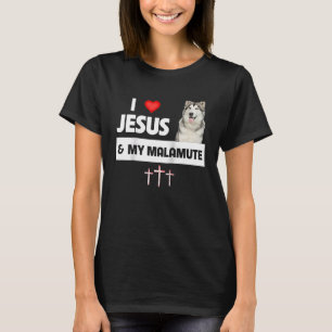 Ich liebe Jesus und meine Alaskan Malamute Pfoten T-Shirt