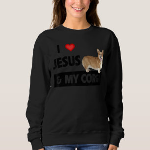 Ich Liebe Jesus und meine Corgi Christlichen Haust Sweatshirt