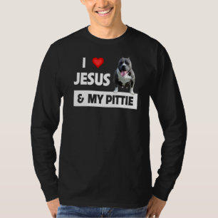 Ich Liebe Jesus und meine Pittie Pitbuli Hund Mama T-Shirt