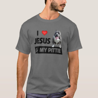 Ich Liebe Jesus und meine Pittie Pitbuli Hund Mama T-Shirt