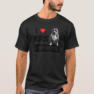 Ich liebe Jesus und meine Pittie Pitbull Hundemama T-Shirt