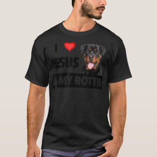Ich Liebe Jesus und meine Rottie Hund Mama Vater E T-Shirt