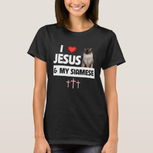 Ich Liebe Jesus und meine Siamkatze Kitten Christl T-Shirt