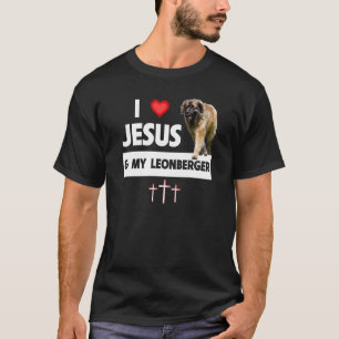 Ich liebe Jesus und meinen Leonberger Deutschen Hu T-Shirt