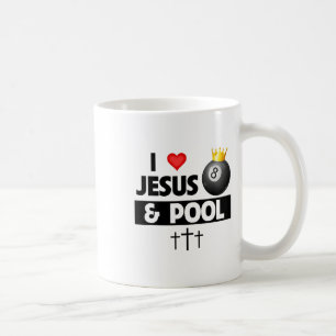 Ich Liebe Jesus und Pool-Stick 8 ll Taschen Billar Kaffeetasse