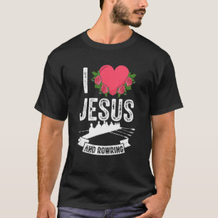 Ich Liebe Jesus und Ruderseilfächer Christlich T-Shirt