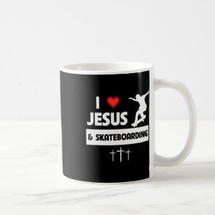 Ich liebe Jesus und Skateboarding Skateboarder Tri Kaffeetasse