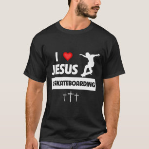 Ich liebe Jesus und Skateboarding Skateboarder Tri T-Shirt
