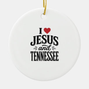 Ich liebe Jesus und Tennessee Vintage-Christen-Des Keramik Ornament