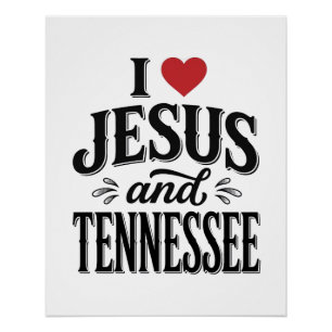 Ich liebe Jesus und Tennessee Vintage-Christen-Des Poster