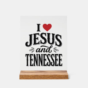 Ich liebe Jesus und Tennessee Vintage Christian De Acrylschild