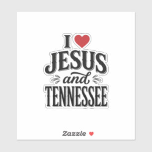 Ich liebe Jesus und Tennessee Vintage Christian De Aufkleber