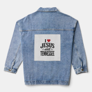 Ich liebe Jesus und Tennessee Vintage Christian De Jeansjacke