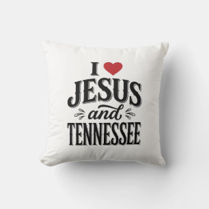 Ich liebe Jesus und Tennessee Vintage Christian De Kissen