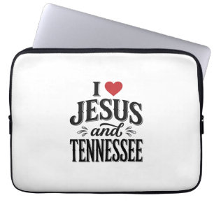 Ich liebe Jesus und Tennessee Vintage Christian De Laptopschutzhülle