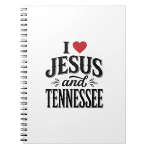 Ich liebe Jesus und Tennessee Vintage Christian De Notizblock