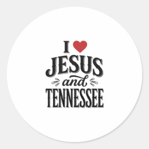 Ich liebe Jesus und Tennessee Vintage Christian De Runder Aufkleber