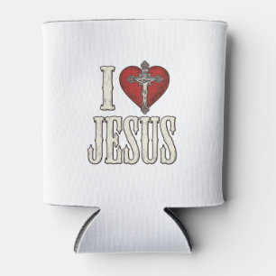Ich liebe Jesus Vintage Gravur Faith Shirt Design_ Dosenkühler