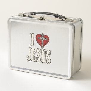 Ich liebe Jesus Vintage Gravur Faith Shirt Design_ Metall Brotdose