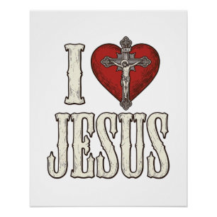 Ich liebe Jesus Vintage Gravur Faith T-Shirt Desig Poster
