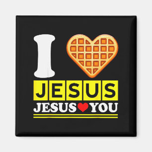 Ich liebe Jesus Waffel Herz Lustiger Christlicher Magnet