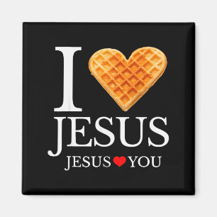 Ich liebe Jesus-Waffel-Herz Lustiger christlicher  Magnet