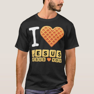 Ich liebe Jesus Waffel T-Shirt