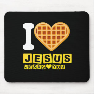 Ich liebe Jesus Waffelherz Mousepad