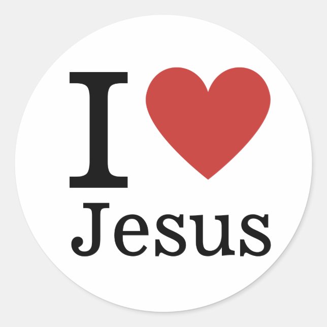 Ich ❤️ Liebe Jesus ZUSTOMIZBARE Sticker (Vorderseite)