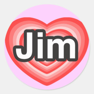 Ich Liebe Jim. Ich Liebe dir Jim. Herz Runder Aufkleber