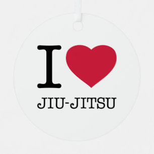 ICH LIEBE JIU JITSU ORNAMENT AUS METALL