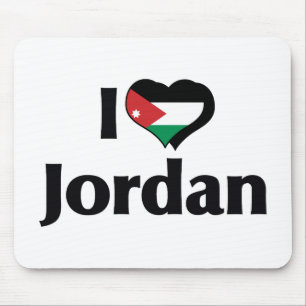 Ich liebe Jordanien-Flagge Mousepad
