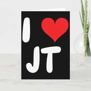 Ich liebe Jt - Herz - Name Karte