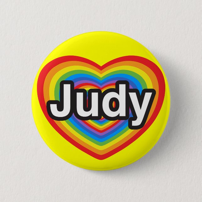 Ich Liebe Judy. Ich Liebe dir Judy. Herz Button (Vorderseite)