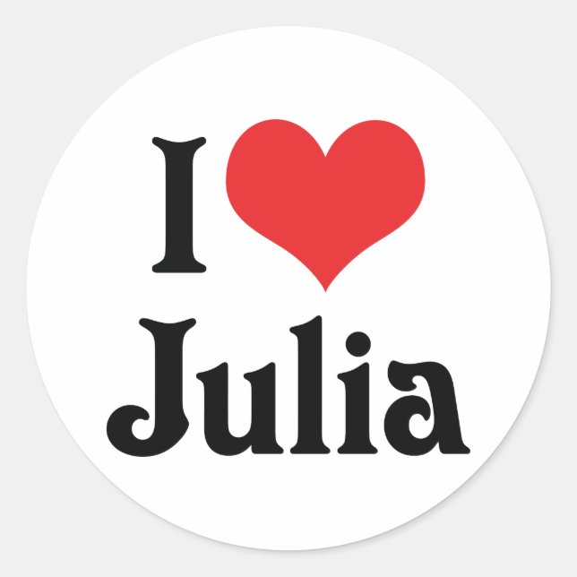 Ich liebe Julia Runder Aufkleber (Vorderseite)