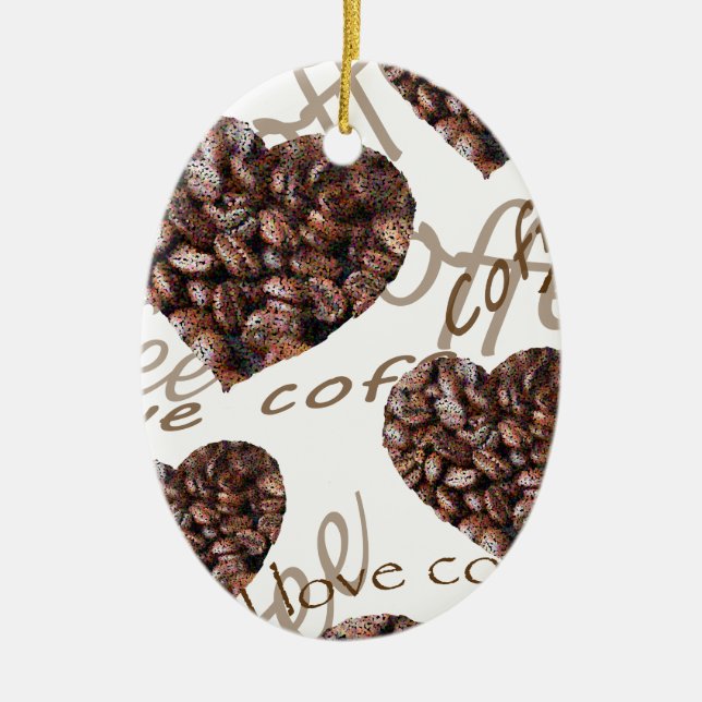 Ich Liebe Kaffee! Keramik Ornament (Vorne)